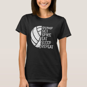 Camiseta Bump Set Spike Eat Sleep Repetir voleibol