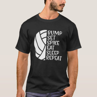 Camiseta Bump Set Spike Eat Sleep Repetir voleibol 1