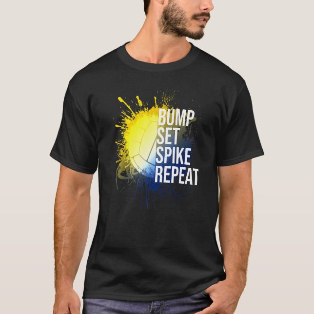 Camiseta Bump Set Spike Repetir deportes de voleibol (Anverso)