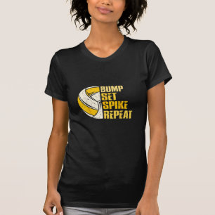 Camiseta Bump Set Spike Repetir Voleibol Divertido