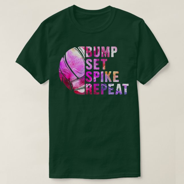 Camiseta Bump Set Spike Repetir Voleibol Lover Atlete Spo (Diseño del anverso)