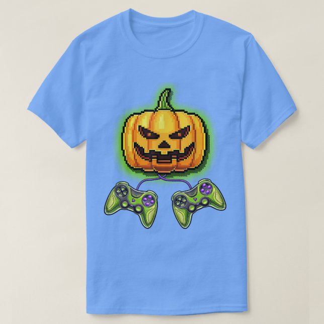 Camiseta Bumpkin Jack-O-Lantern Video Game Controller Hallo (Diseño del anverso)