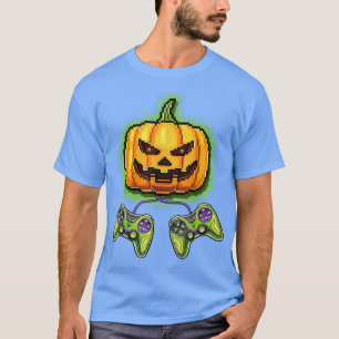 Camiseta Bumpkin Jack-O-Lantern Video Game Controller Hallo