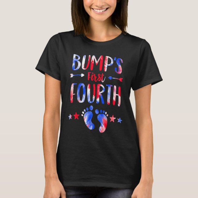 Camiseta Bump's First 4th Of July Pregnancy Independence Da (Anverso)