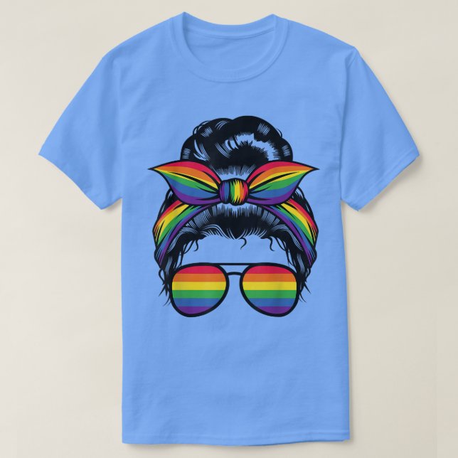 Camiseta Bun arco iris transgénero LGBTQ+ Igualdad de amor (Diseño del anverso)