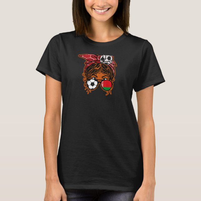 Camiseta Bun Hair Brown Chica de fútbol de piel Bielorrusia (Anverso)