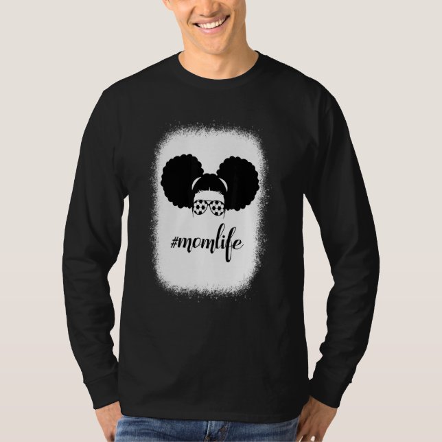 Camiseta Bun Hair Moth de Bleached Mom Life Soccer Sport (Anverso)