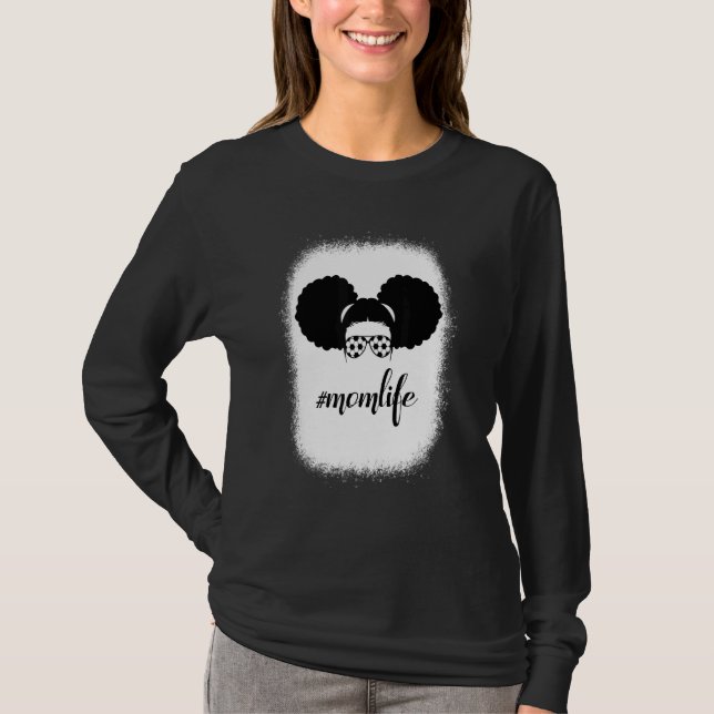 Camiseta Bun Hair Moth de Bleached Mom Life Soccer Sport (Anverso)