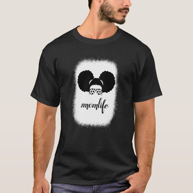 Camiseta Bun Hair Moth de Bleached Mom Life Soccer Sport (Anverso)