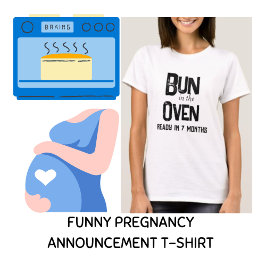 Camiseta Bun In The Oven Ready en 7 meses de embarazo
