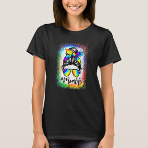 Camiseta Bun Mom Life Tie Dye Día de la Madre, desagradable