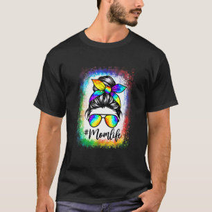 Camiseta Bun Mom Life Tie Dye Día de la Madre, desagradable