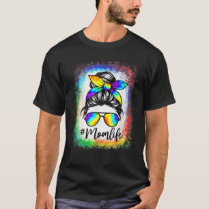 Camiseta Bun Mom Life Tie Dye Día de la Madre, desagradable