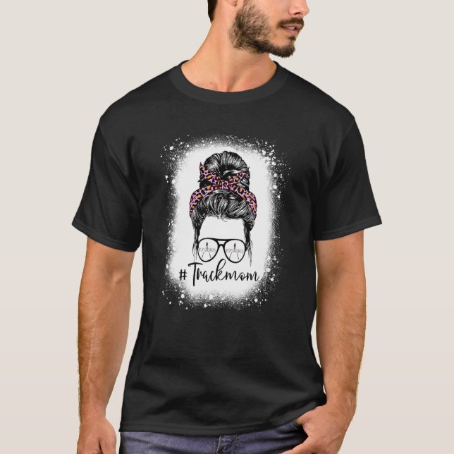 Camiseta Bun Mot de Bleached Leopard Pie De Moda Rosa Mamá  (Anverso)