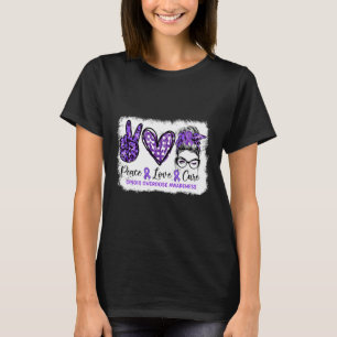 Camiseta Bun Peace Love Cure Purple Ribbon Sobredosis Opioi