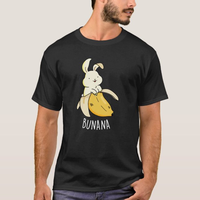 Camiseta Bunana Graciosa Conejo En Un Banana Pun Dark BG (Anverso)