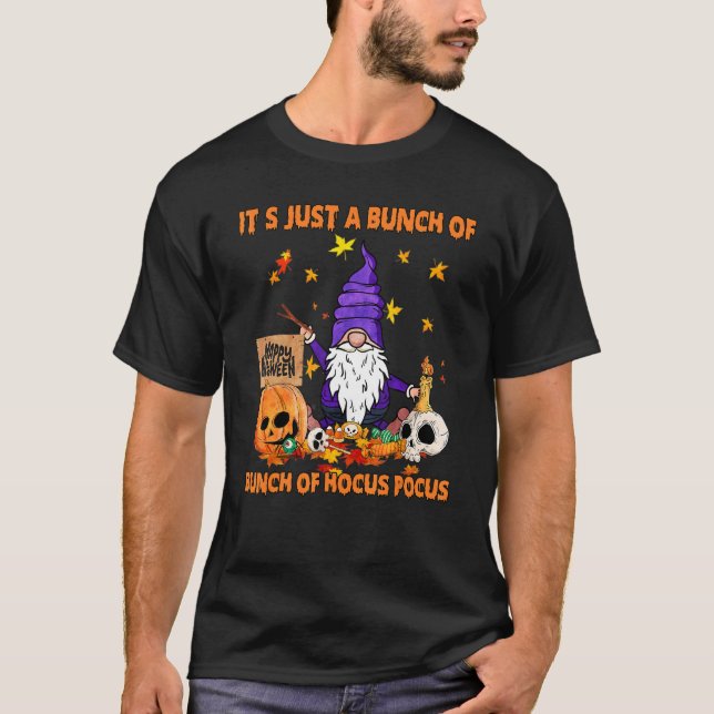 Camiseta Bunch Of Hocus Pocus Pumpkin Gnomes Bats Scary (Anverso)