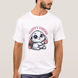 Camiseta Bungalow blanco fluffy con maceta de planta