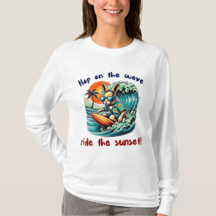 Camiseta Bungalow de surf con gafas de sol bajo olas de sol