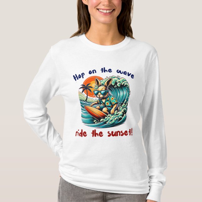Camiseta Bungalow de surf con gafas de sol bajo olas de sol (Anverso)