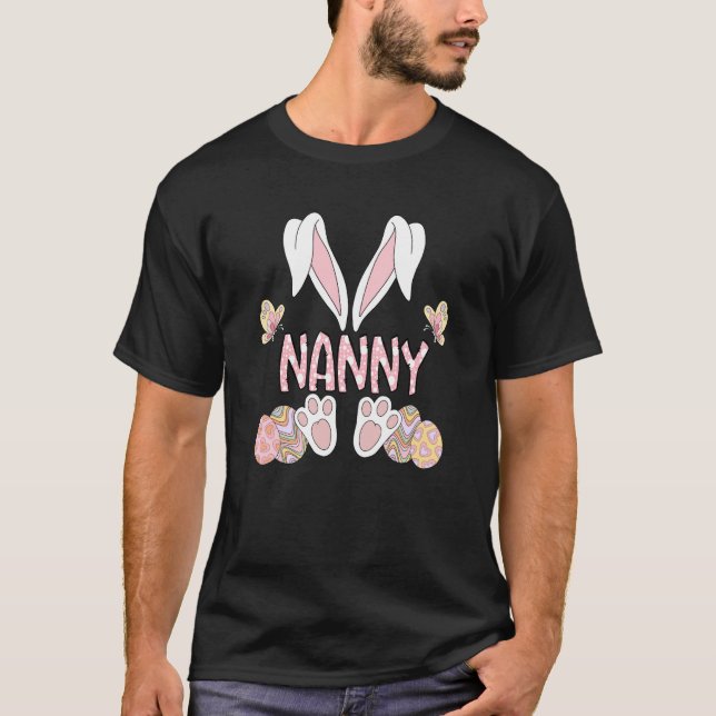 Camiseta Bungalow Ears Nanny Easter Day Nanny Bunny Family  (Anverso)