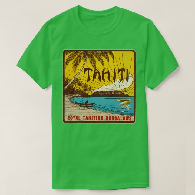 Camiseta Bungalows de Tahiti desaparecidos Viajes Equipaje  (Diseño del anverso)