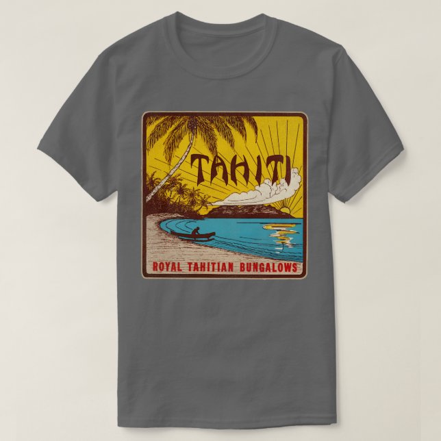 Camiseta Bungalows de Tahiti desaparecidos Viajes Equipaje  (Diseño del anverso)