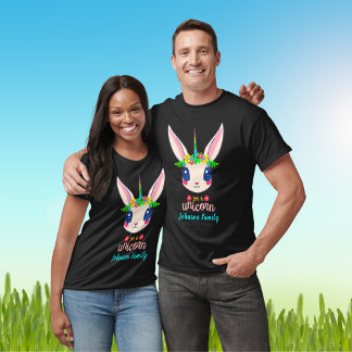 Camiseta Bunnicorn de conejito rosa unicornio Añadir nombre