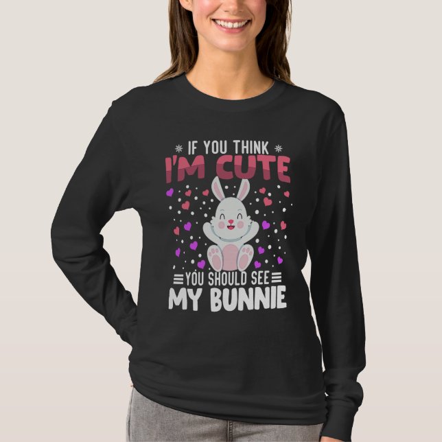 Camiseta Bunnie Heart Valentine's Day Animal For Womens Kid (Anverso)