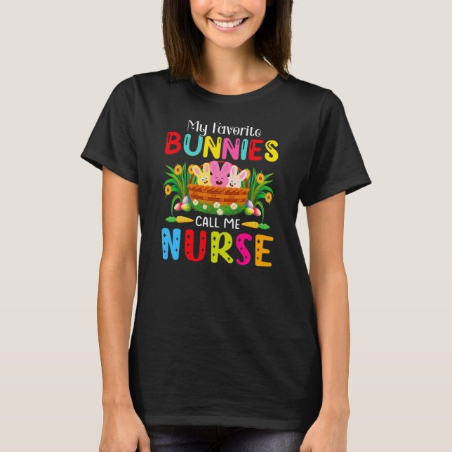 Camiseta Bunnies favoritos Scrubs de Pascua ER NICU PICU CN (Anverso)