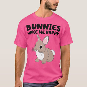 Camiseta Bunnies Make Me Happy Cute Easter Bunny Animal Rab
