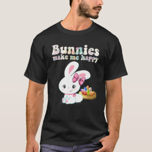 Camiseta BUNNIES ME HACEN FELIZ NIÑO Chica Y MAMÁ TECA