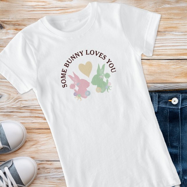 Camiseta Bunnios rosados y verdes pasteles con Personalizad (Subido por el creador)