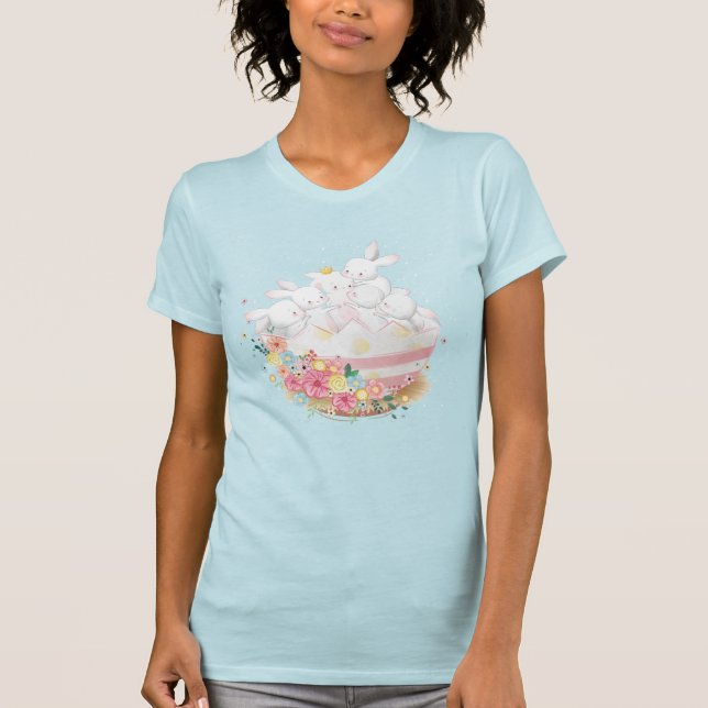 Camiseta Bunnix acuarelas en huevo de Pascua florida (Anverso)