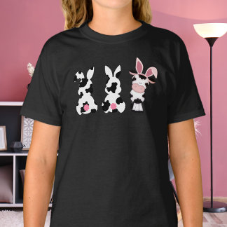Camiseta Bunnix de vacas y conejo de pascua de vaca