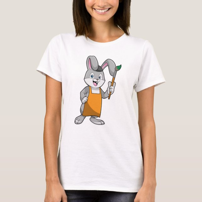 Camiseta Bunny as Painter con pincel de pintura (Anverso)