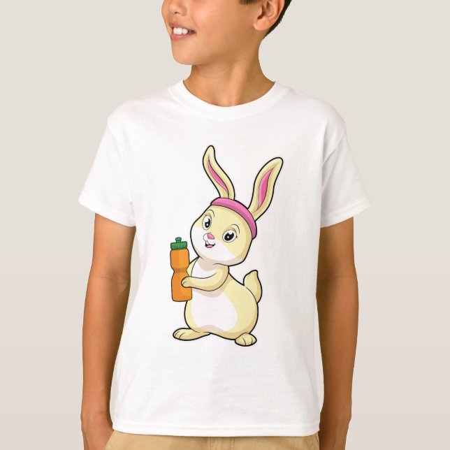 Camiseta Bunny at Fitness con botella de bebida (Anverso)