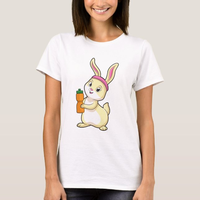 Camiseta Bunny at Fitness con botella de bebida (Anverso)