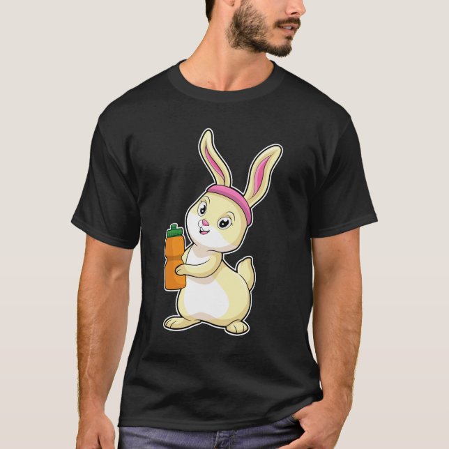 Camiseta Bunny at Fitness con botella de bebida (Anverso)