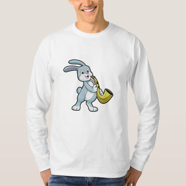 Camiseta Bunny at Music con saxofón (Anverso)