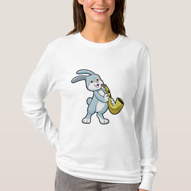 Camiseta Bunny at Music con saxofón (Anverso)