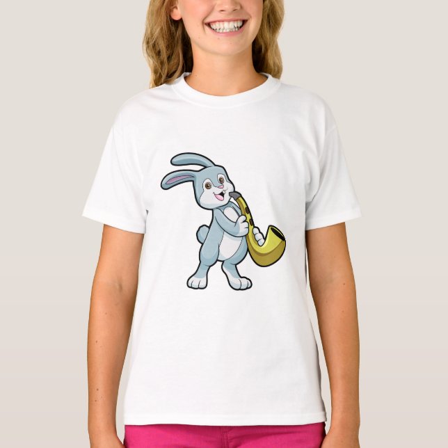Camiseta Bunny at Music con saxofón (Anverso)