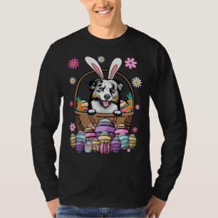 Camiseta Bunny Australian Shepherd Dog Happy Easter Day Lov
