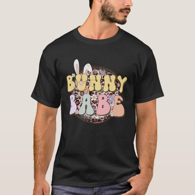 Camiseta Bunny Babe Rabbit Ear Buffalo Plaid Retro Groovy E (Anverso)