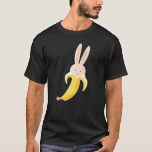 Camiseta Bunny Banana Bunnana Cute Rabbit Peeling Banana
