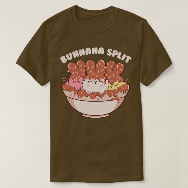 Camiseta Bunny Banana Split Crema helada con animales por t (Diseño del anverso)
