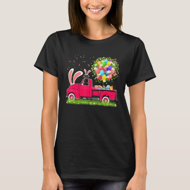 Camiseta Bunny Beauceron Happy Easter Eggs Tree (Anverso)