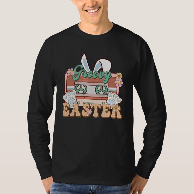 Camiseta Bunny Cassette Retro Groovy Easter Day (Anverso)