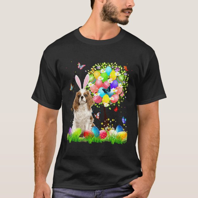 Camiseta Bunny Cavalier King Charles Spaniel Eggs de Pascua (Anverso)