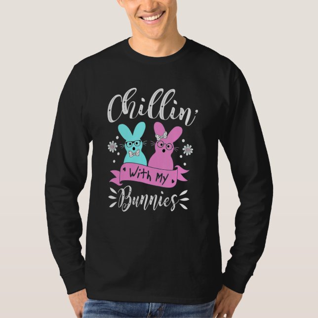 Camiseta Bunny Chillin con mis conejitos Hombres Mujeres Ni (Anverso)